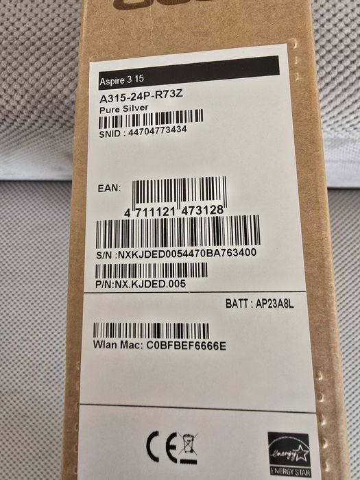 Acer Aspire 3 15 A315-24P-R73Z, 15,6", 8/128 Gb, Win 11, gwarancja!
