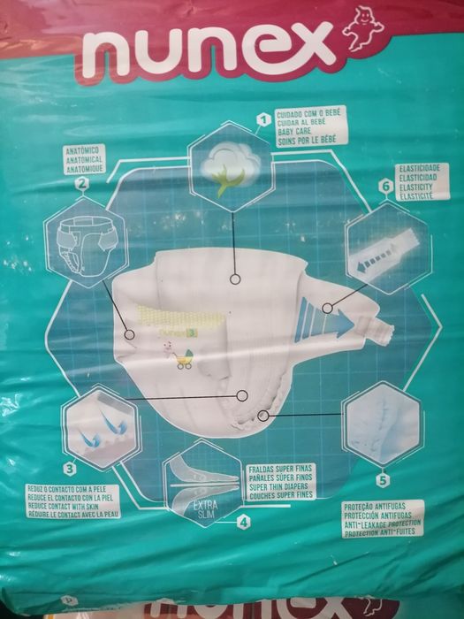 Памперсы Nunex Active Dry 3 (28 шт.) в наличии 2 пачки (Португалия)