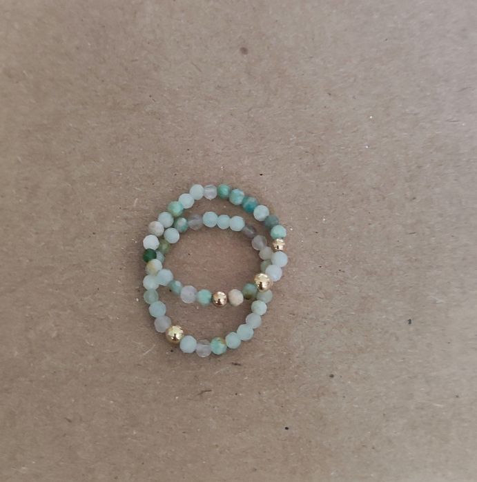 Pierścionki komplet 2 sztuki amazonit