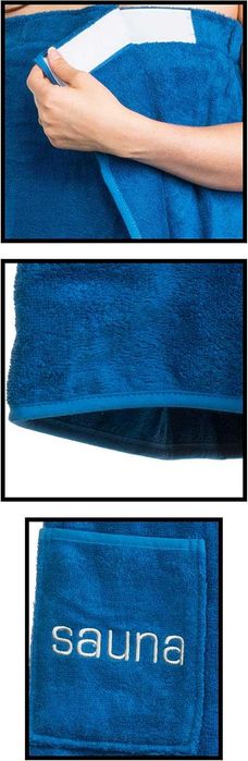BRANDSSELLER KILT Do Sauny Damski Niebieski Frotte Rozmiar S/M