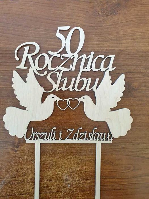 Topper na tort weselny i nie tylko