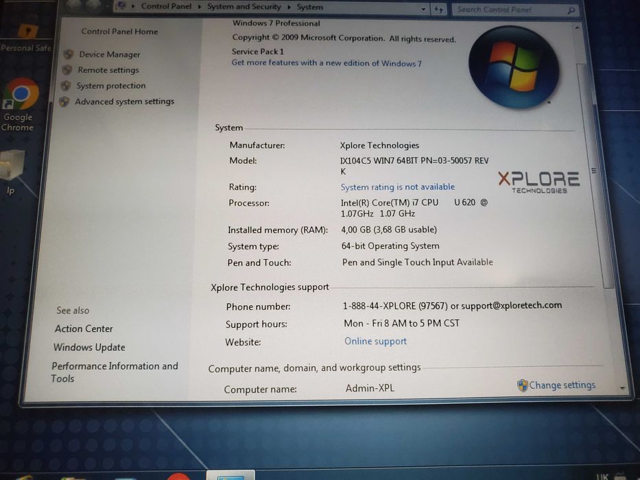 Промышленный планшет Xplore ix104C5 Core I7, 4/80Gb, GPS, 3G