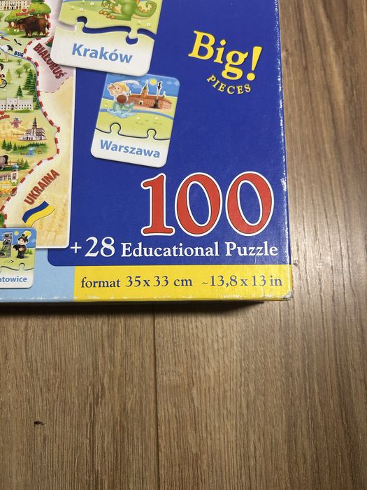 Puzzle mapa polski castorland 100 elementów + 28 puzzli