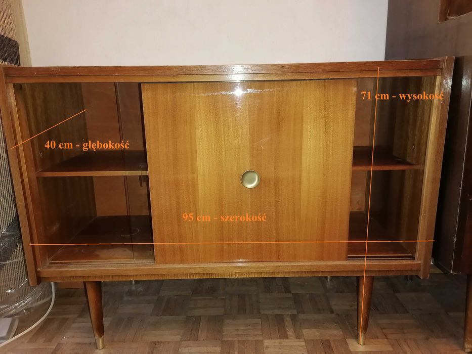 Meble PRL - szfeczka rtv, komoda,