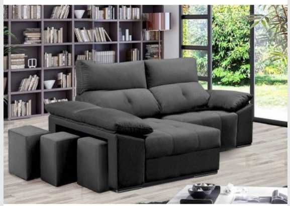 Sofá 1L + Chaise Long c/ Cama King (195x160cm) - Direto do Fabricante de Paços de Ferreira