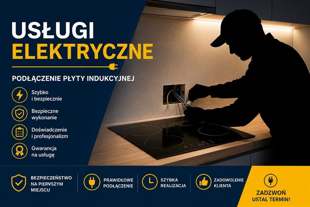 Podłączenie płyty indukcyjnej– elektryk SEP Gdańsk