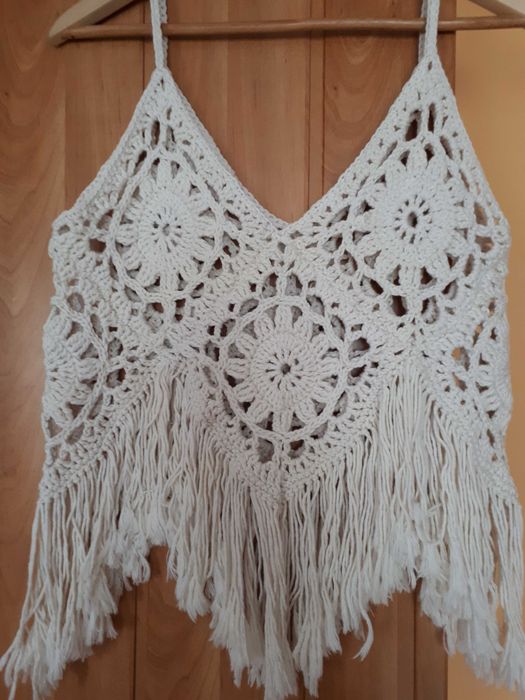 Top letni Boho- ażur, wykonany na szydełku- handmade