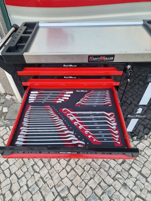 Carinho de ferramentas 7 gavetas cheias como ferramentas