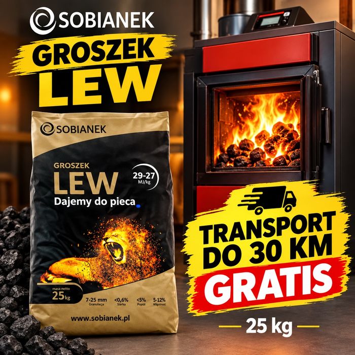 Groszek LEW 27-29 MJ węgiel Transport GRATIS