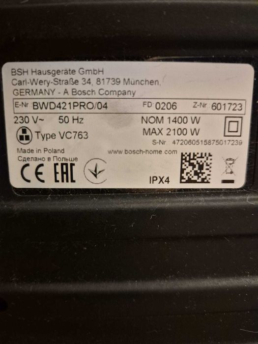 Odkurzacz piorący BOSCH BWD421PRO