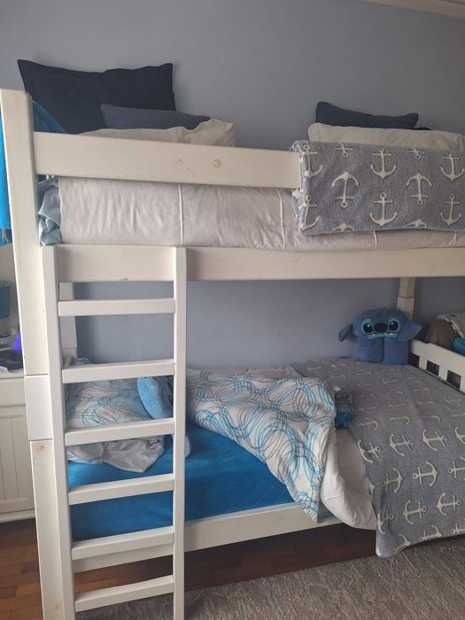 Bunk Bed Branca Com colchao