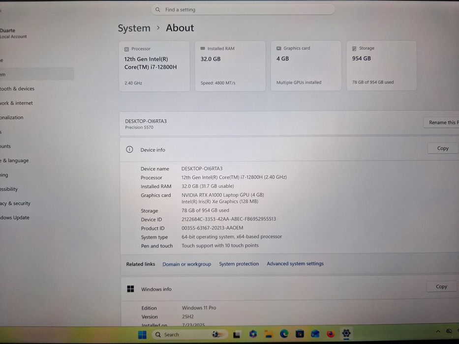 Dell Precision 5570 | i7-12800H | 32GB RAM | 1TB SSD | RTX A1000 | Touch