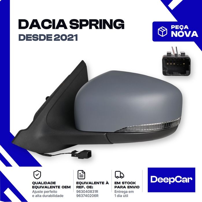 Espelho retrovisor Dacia Spring 963040831R Esquerdo (2021 em diante) Peça Nova