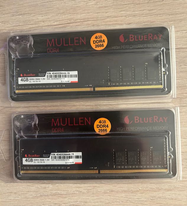 Memória RAM DDR4 8GB (2x4GB) 2666MHz BlueRay Mullen