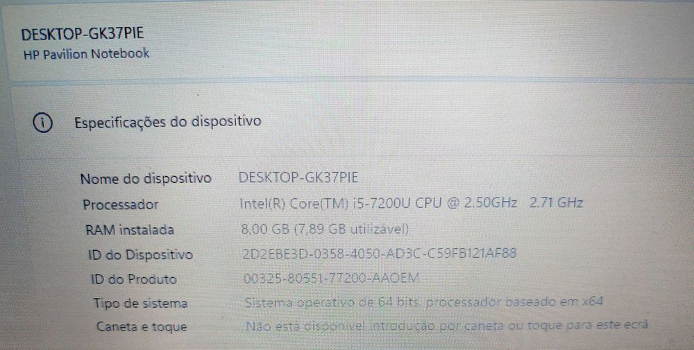 PORTATIL Hp Pavilion 15-au101np
