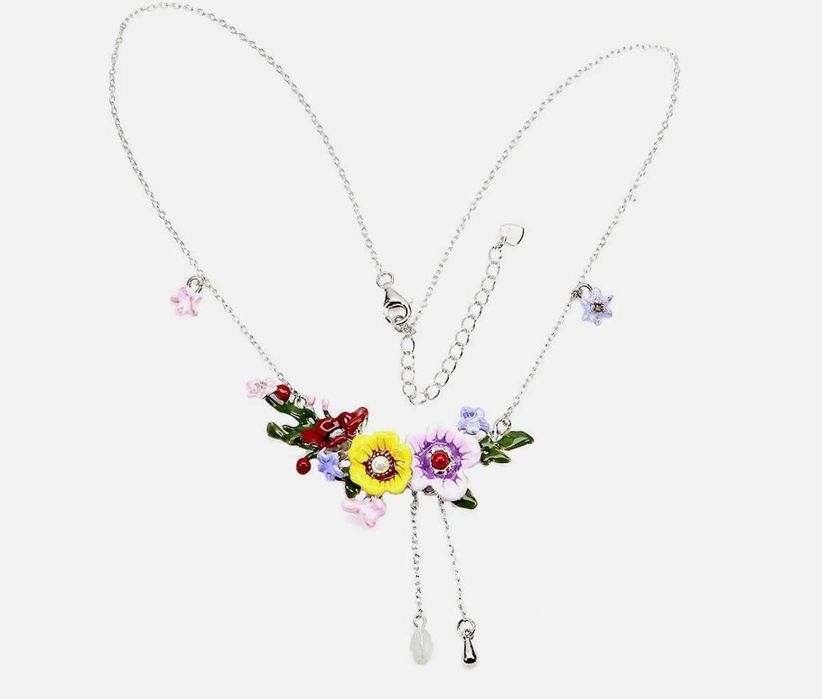 Ожерелье с перламутром и эмалью