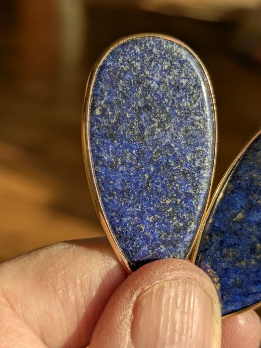 Kamienne łzy - kolczyki z LapisLazuli