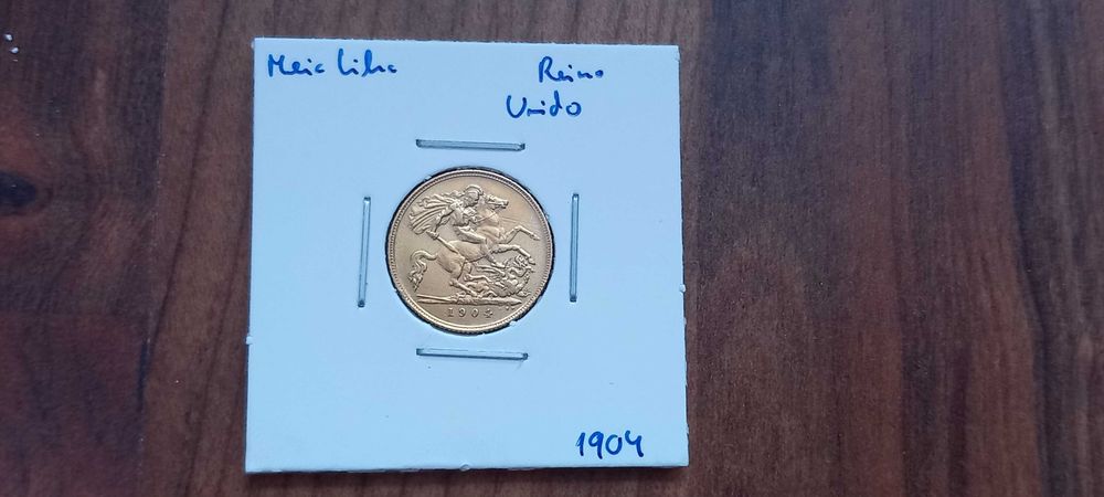 Moeda 1/2 Libra 1904 Reino Unido
