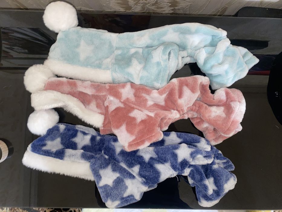 Компоект «Три Мʼяких Комбінезона» для собак/котів до 2 кг