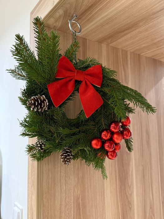 Wianek bożonarodzeniowy z gałązek świerkowych. Naturalny. Handmade.