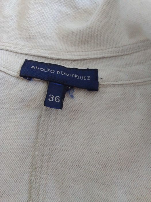 Adolfo Dominguez letni lniany trencz długi żakiet cotton len 36 S M L