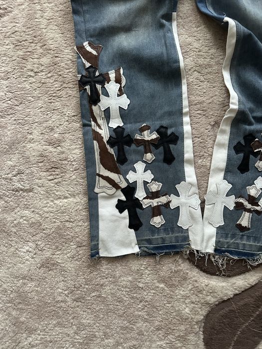 gallry dept flared jeans x chrome hearts