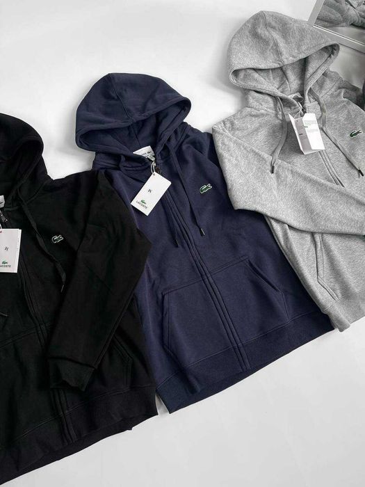 Зіп худі Lacoste чоловічий чорний/синій/сірий S/M-L-XL 1500 грн