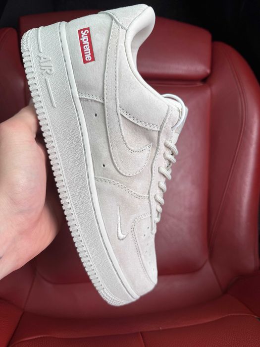 (ОПЛАТА ПІСЛЯ ОГЛЯДУ)Nike Air Force 1 Low x Supreme Beige Найк Аір Форс 1 Лоу х Супрім Бежеві