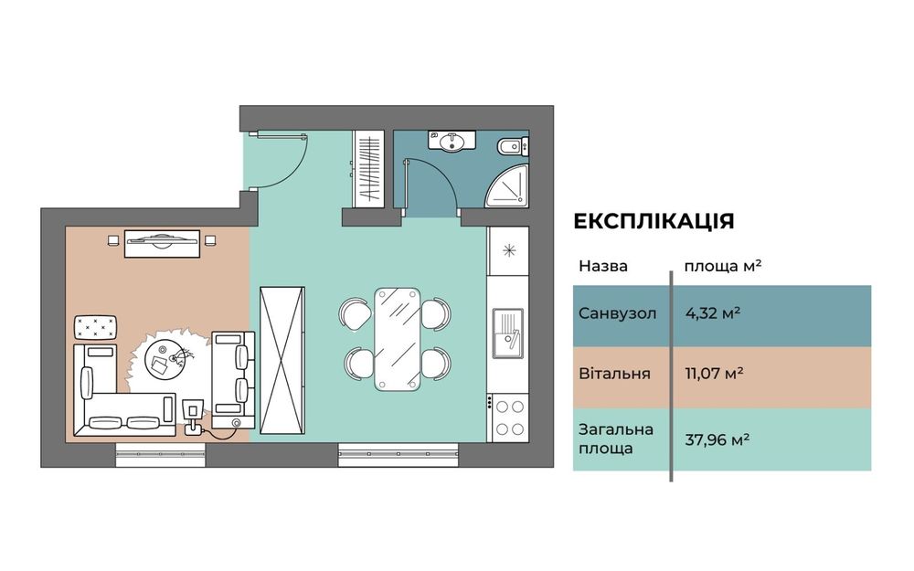 Двокімнатна квартира у Ременові
Розстрочка без банку — напряму від заб