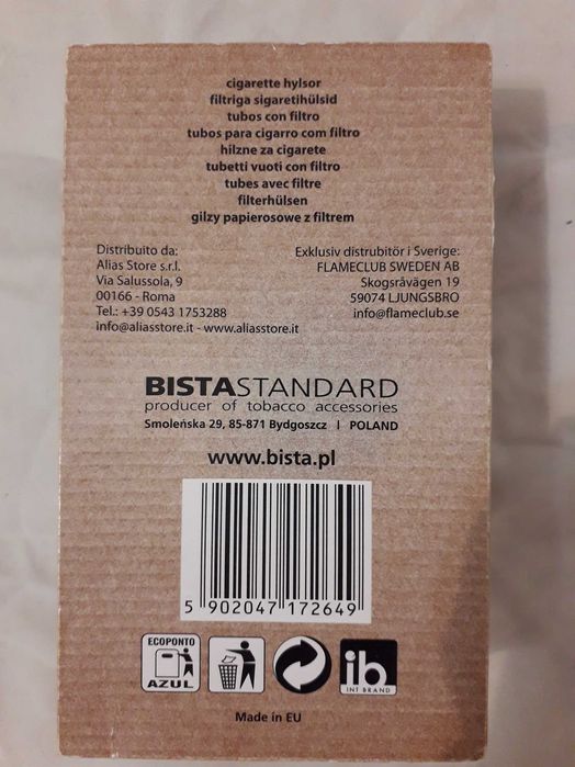 Caixa com 100 tubos de cigarro biodegradaveis