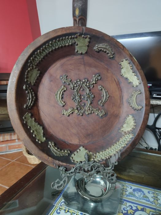 ANTIGUIDADE - Prato decorativo + suporte