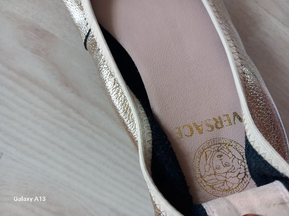 Versace meduza Złote baleriny damskie 38 skóra