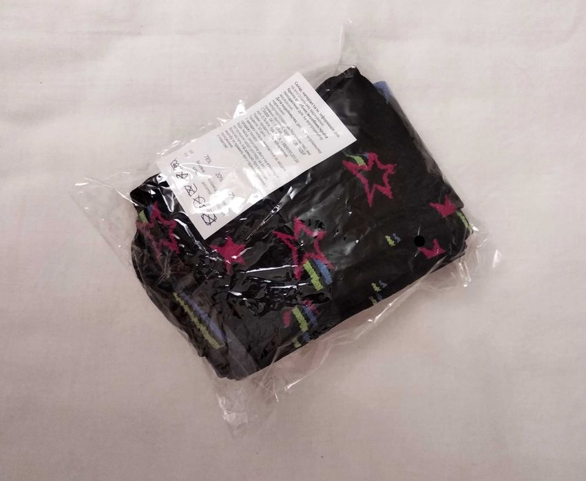 Гольфы высокие удлиненные выше колена гольфы черные со звездами 37-38р