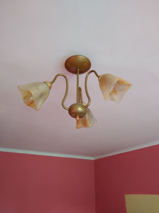 Żyrandol 3 lampy z kloszami e14 vintage style