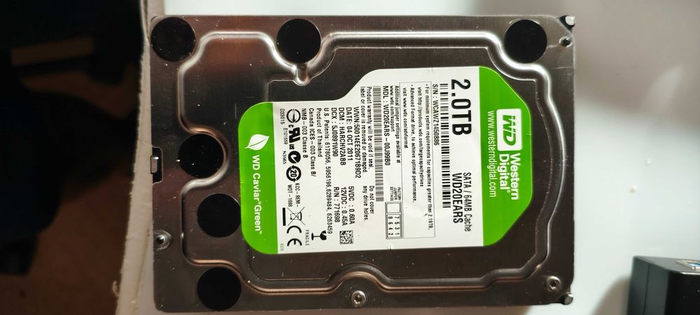 Disco 2TB WD com Caixa externa substituível USB 3.2 e Cristaldiskinfo.