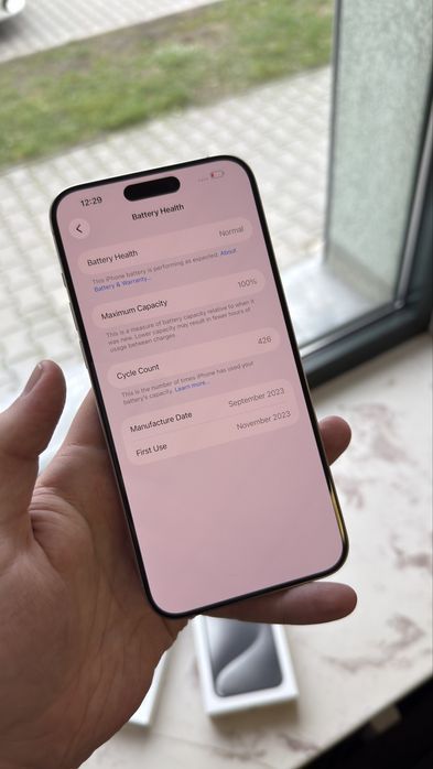 iPhone 15 Pro Max 256GB 100% bdb stan jedynie rysy na ekranie