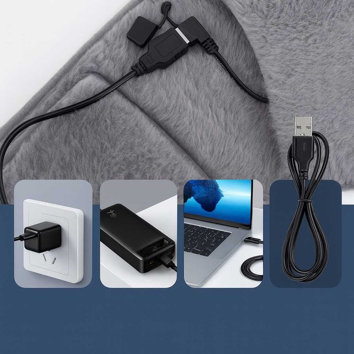 Електро-пояс з підігрівом USB 105×20 см, графеновий нагрів, 3 режими