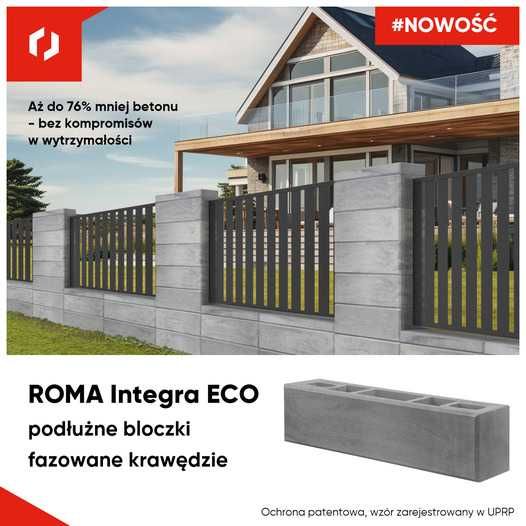 Nowoczesny bloczek na ogrodzenie Joniec Roma Integra ECO 75x20x20 SLIM