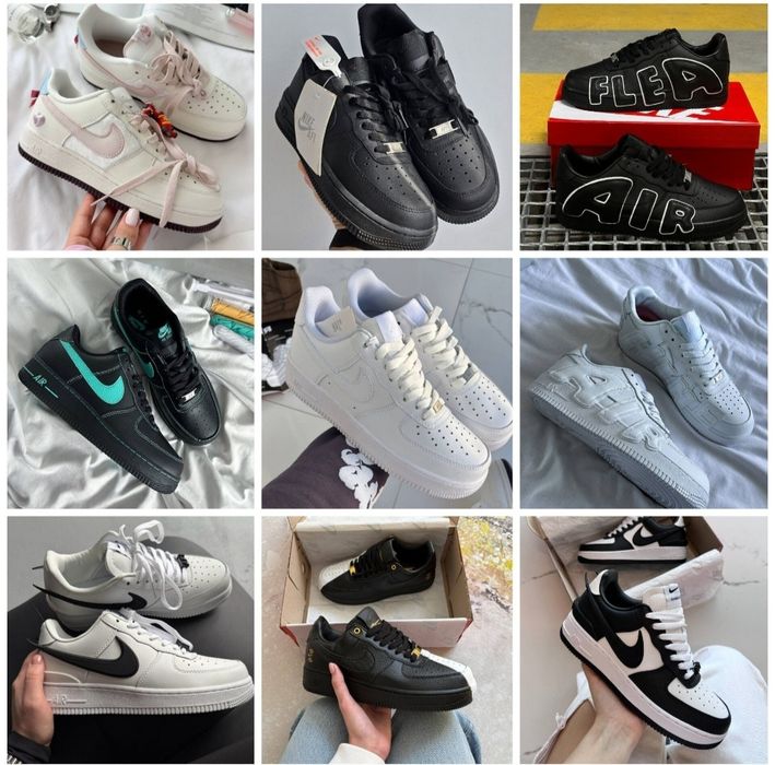 р36-45 Кросівки Nike Air Force 1 Low Black Grey White Pink