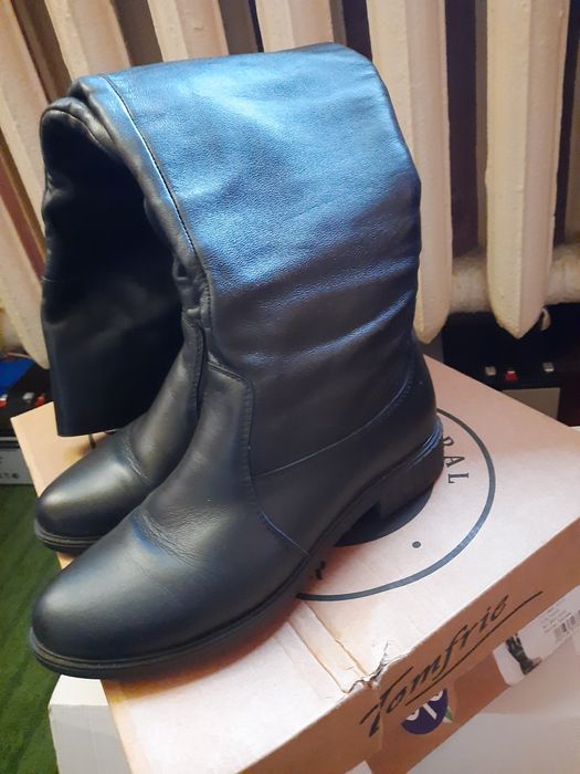 Сапоги кожа цыгейка флис зима