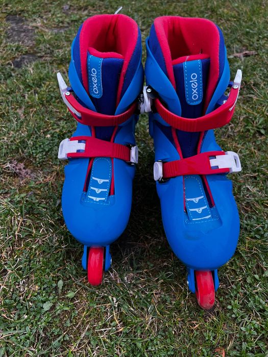 Unisex - Rolki Oxelo niebiesko-czerwone