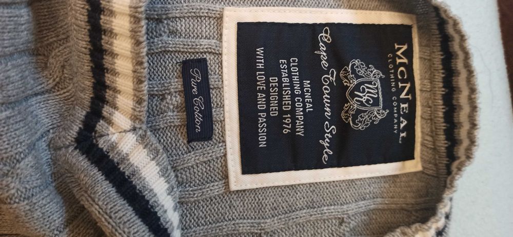 SWETER męski popielaty  L