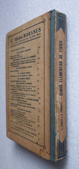 Curso Elementar Física de 1936 (para o curso geral dos Liceus)