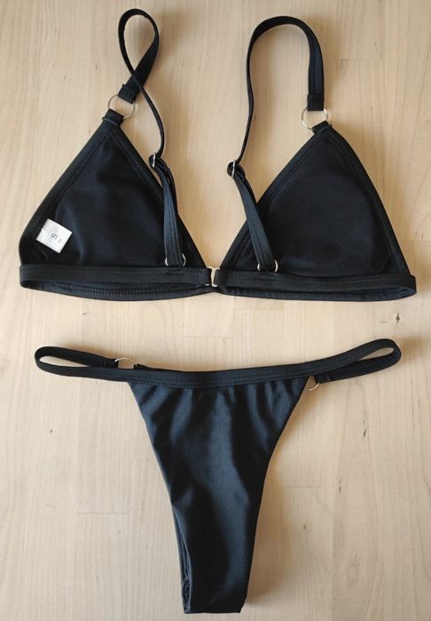 Strój kąpielowy bikini brazylijskie czarny dwuczęściowy nowy XS