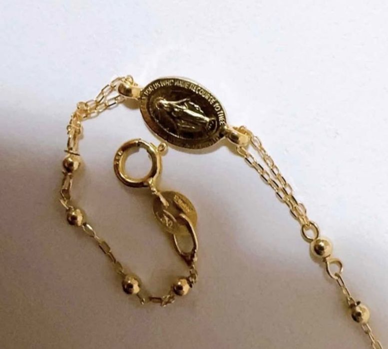 Pulseira Rosário de Ouro maciço 18kt