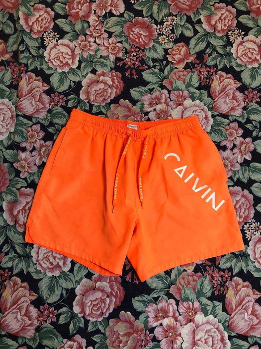 Плавательные шорты Calvin Klein оранжевые оригинал размер L летние для пляжа