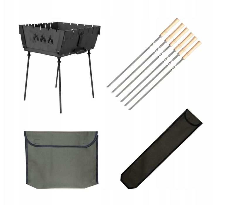 Zestaw Mangal Grill 3mm z pokrowcem na 6 szampurów / Мангал 6 шампуров