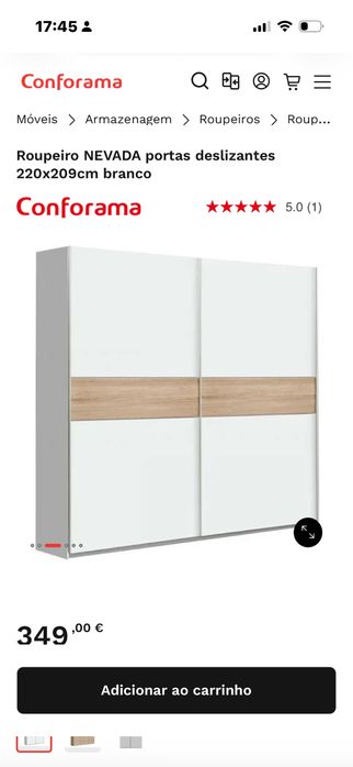 Armario conforama castanho e branco