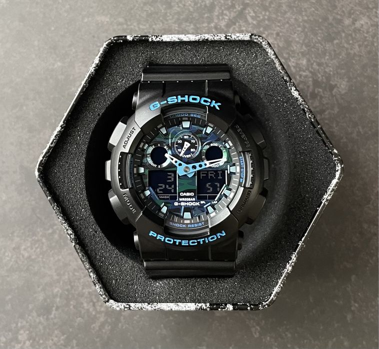Годинник чоловічий Casio G-Shock GA-100CB-1A новий оригінал камуфляж