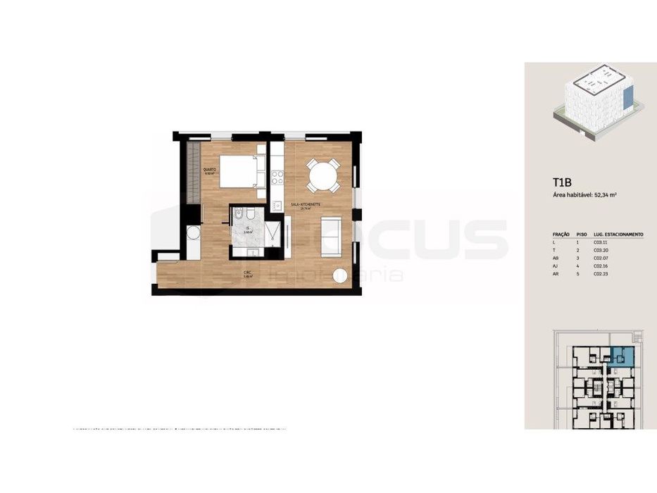 Apartamento T1 - Cais de São Roque / Aveiro